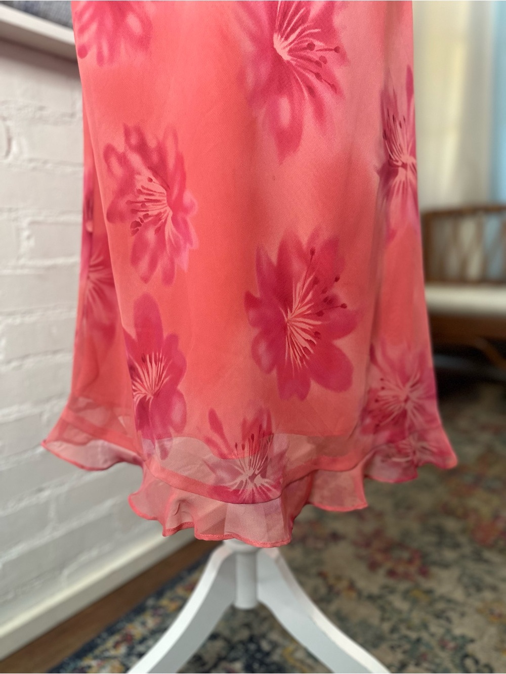 Studio 1 Pink Hibiscus 90s Style Sleeveless Dress - Picture 7 of 14